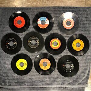 Country Vinyl 45 rpm Jukebox Record Lot of 10 1960's 1970's Western Singles